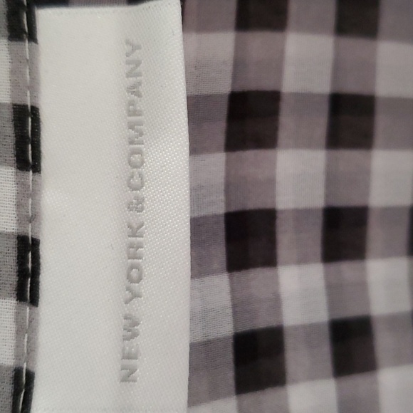 New York & Company Black and White Gingham Shirt - Picture 2 of 7